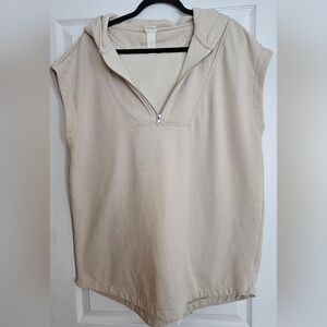 H&M Beige Sleeveless Hoodie.  Oversized. Size S per tag. Fitz S To XL. Like New.
